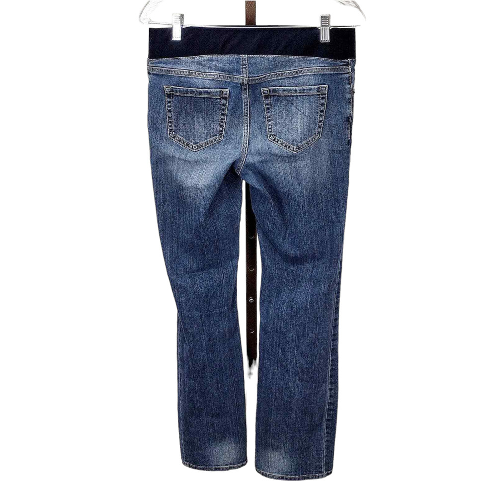 LIZ LANGE Maternity Jeans Bootcut Blue Denim Size 4 - Picture 2 of 4